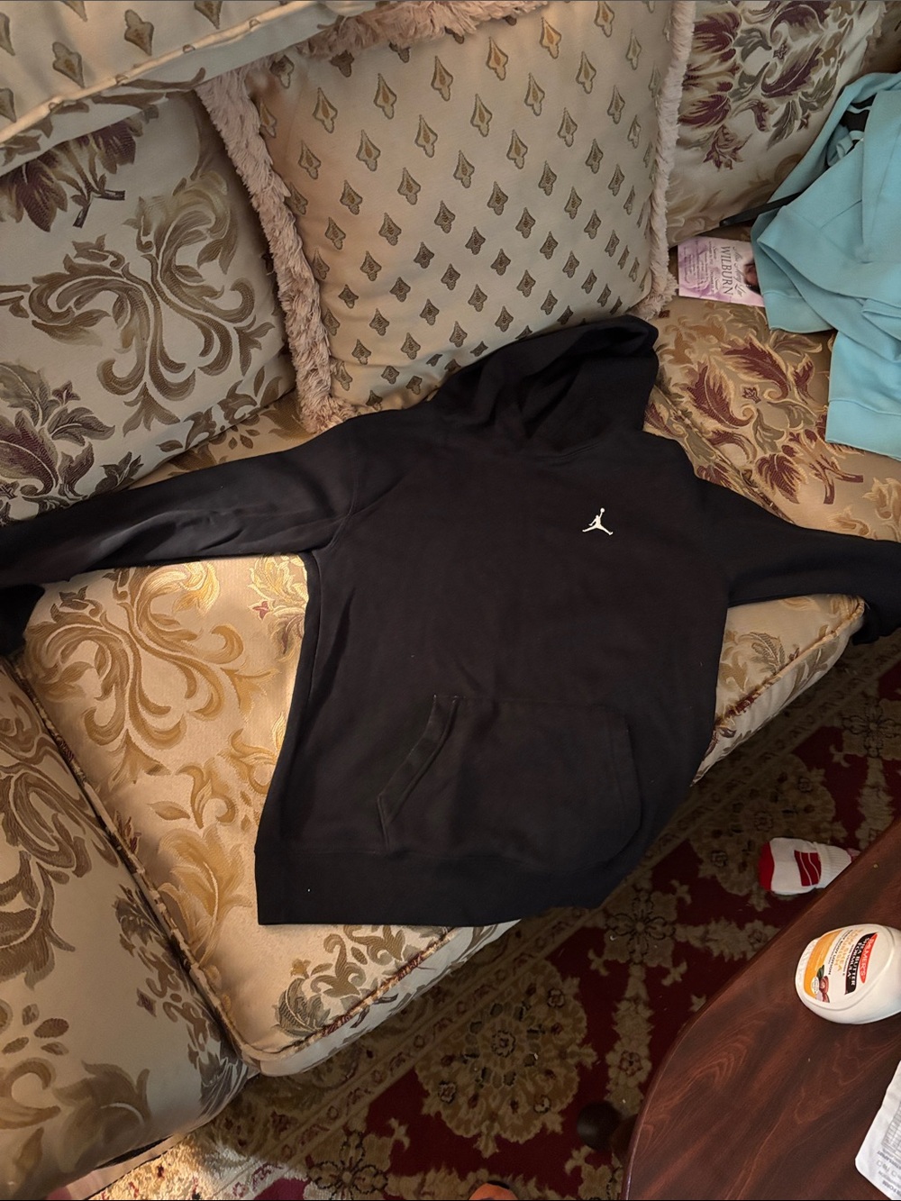 Jordan Black Pullover Hoodie with White Jumpman
